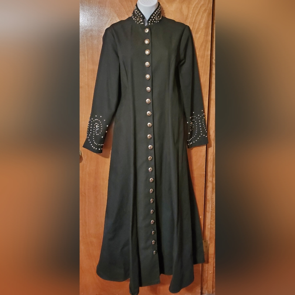 Black Western Denim Full Length Jacket sz M